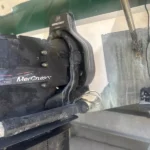 Upgraded MerCruiser 6.2L Seacore engine with Bravo 3 outdrive, installed in 2017, showing clean transom assembly.