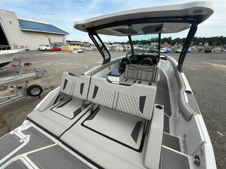 Cockpit with Ultra Fabrics Slate upholstery and SeaDek flooring