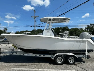 2019 Tidewater 232 CC on trailer at Rhode River Boat Sales