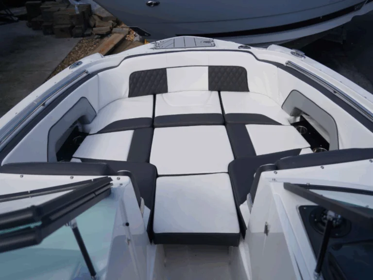 Bow seating with filler cushion and SeaDek inlay flooring