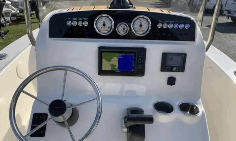 Garmin 943XSV GPS and chartplotter installed on Pioneer 180 Islander helm