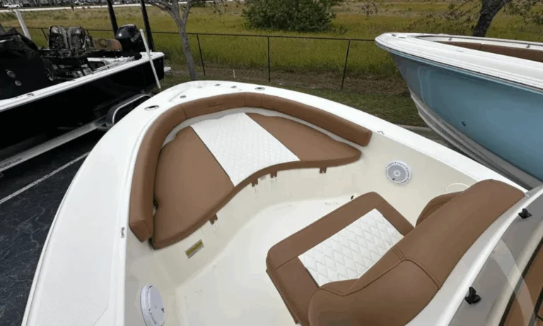 Bow seating with cushions on 2026 Pioneer 180 Islander