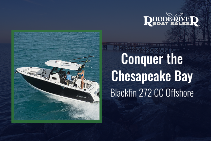 Blackfin 272 CC center console boat cruising offshore on Chesapeake Bay with anglers fishing