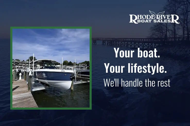 Rhode River Boat Sales team assisting customer with new and used boat options and financing in Edgewater, Maryland.